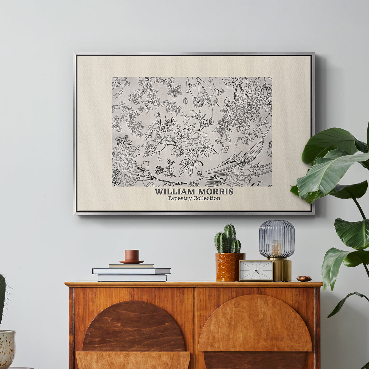 Fleurs, 1866 (Morris Inspired) - Floater Framed Canvas Print