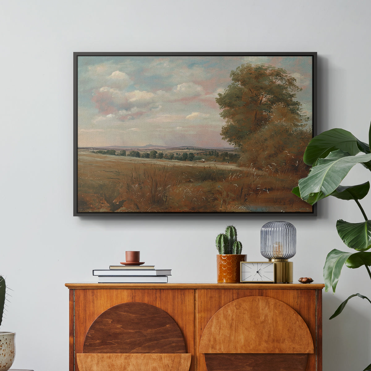 Landscape at Hampstead, with Harrow in the Distance, c. 1849-1855 - Floater Framed Canvas Print