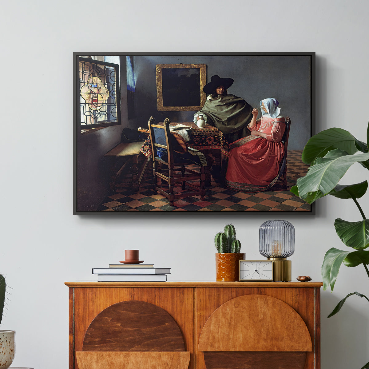 The Glass of Wine, c. 1660 - Floater Framed Canvas Print