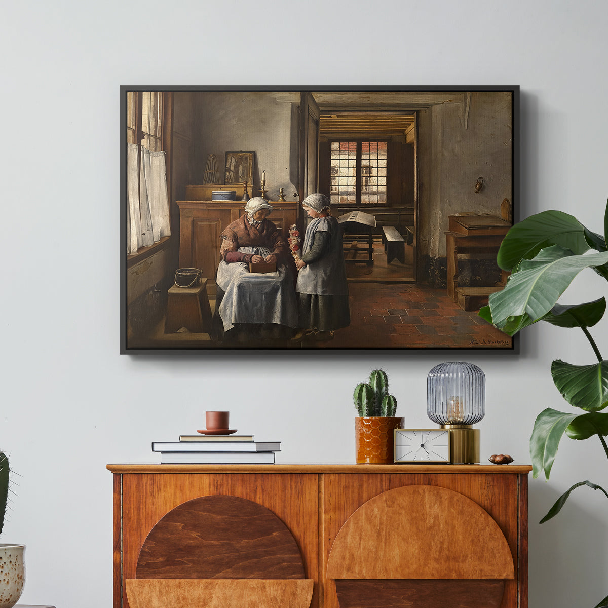 Grandmother's Feast, 1873 - Floater Framed Canvas Print