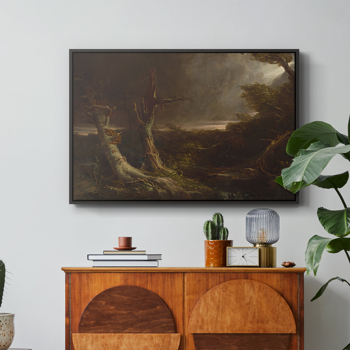 Tornado in an American Forest, 1835 - Floater Framed Canvas Print