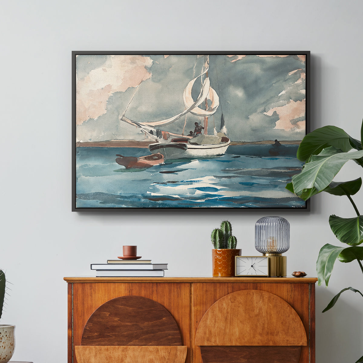 Sloop, Nassau, 1899 - Floater Framed Canvas Print