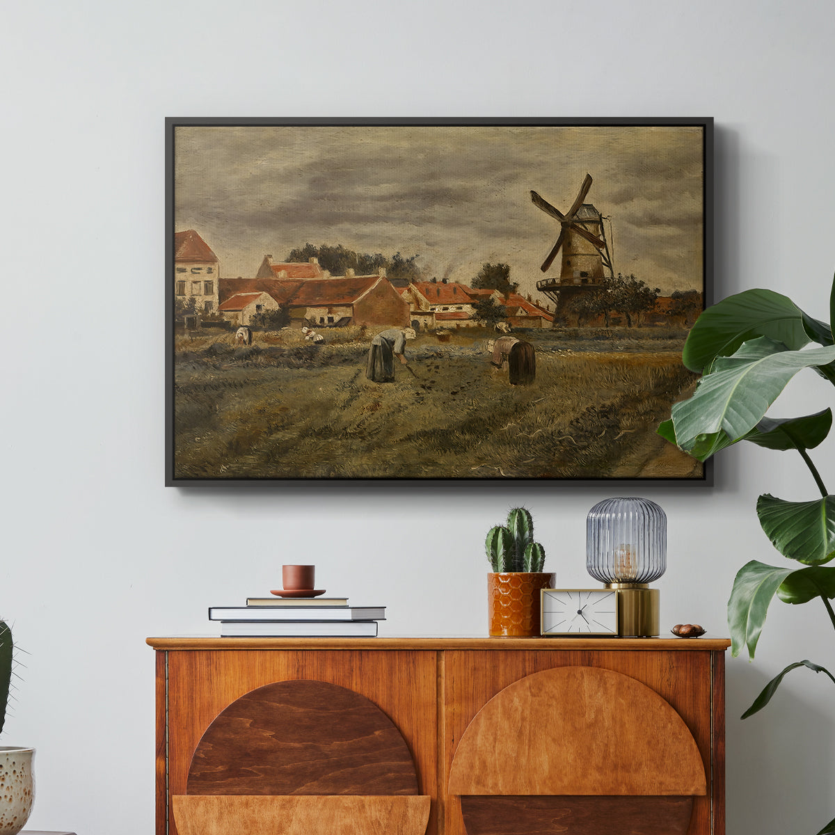 The Potato Harvest, c. 1875 - Floater Framed Canvas Print