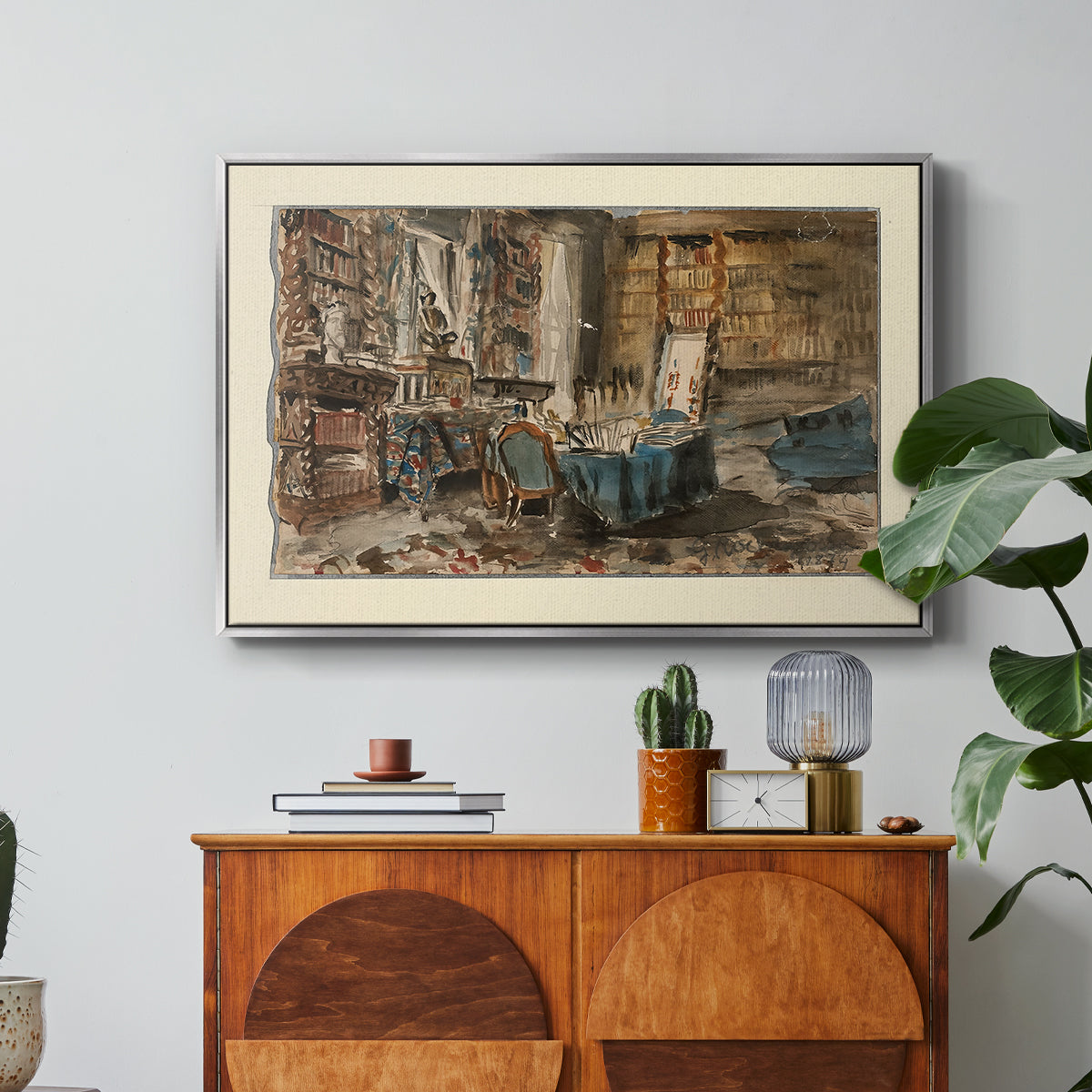 Cabinet de Flaubert à Croisset, 1874 - Floater Framed Canvas Print