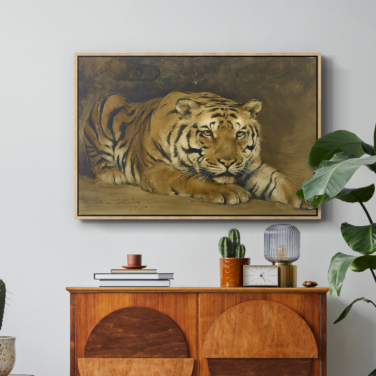 Study of a Tiger for Circe, 1885 - Floater Framed Canvas Print