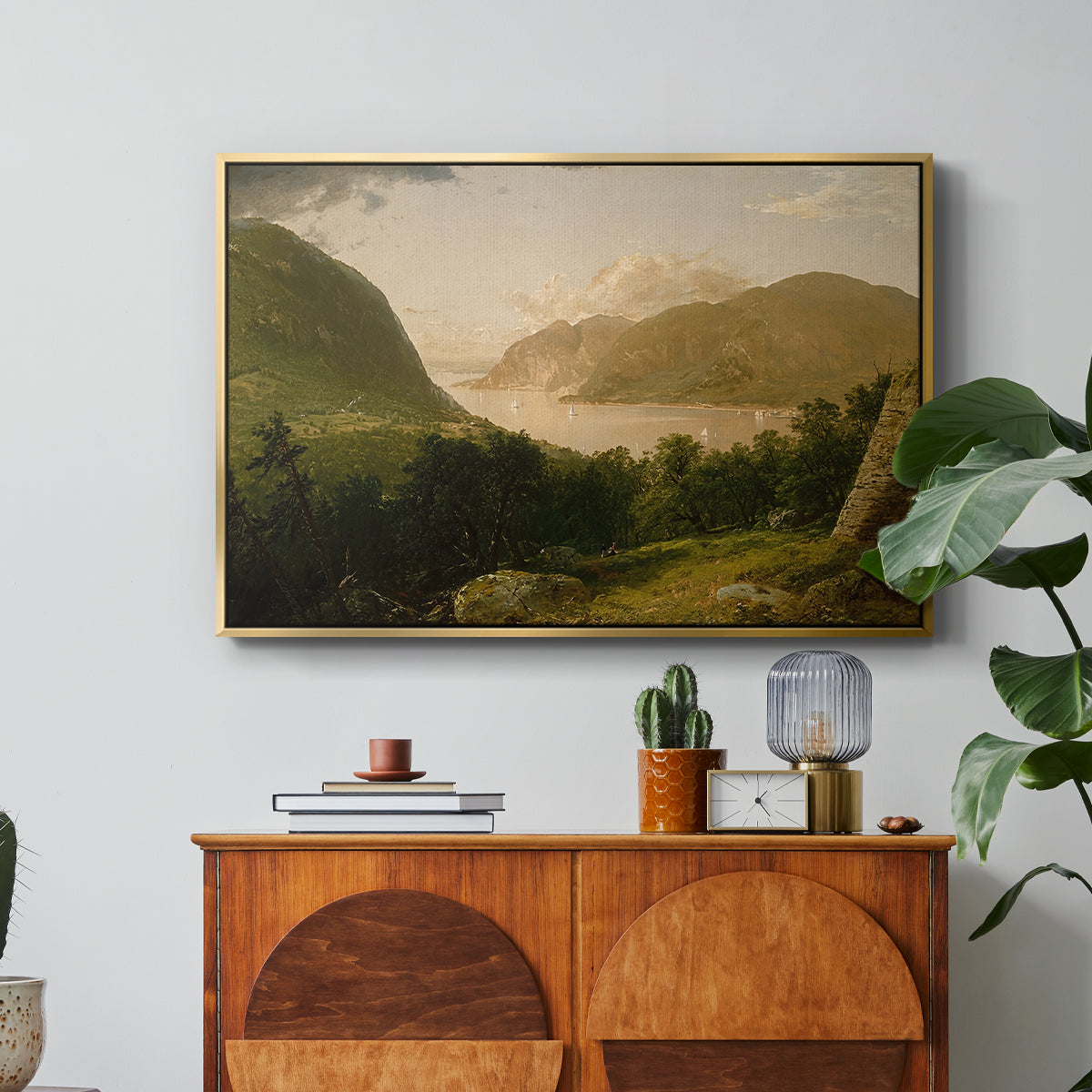 Hudson River Scene, 1857 - Floater Framed Canvas Print