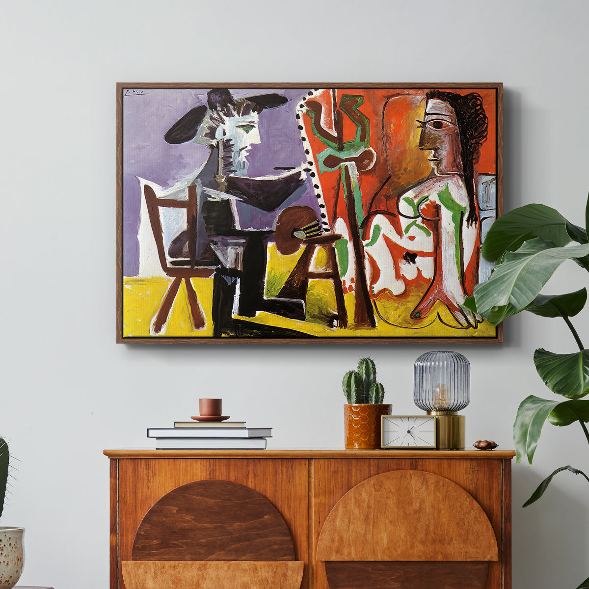 The Painter and His Model, 1963 - Floater Framed Canvas Print
