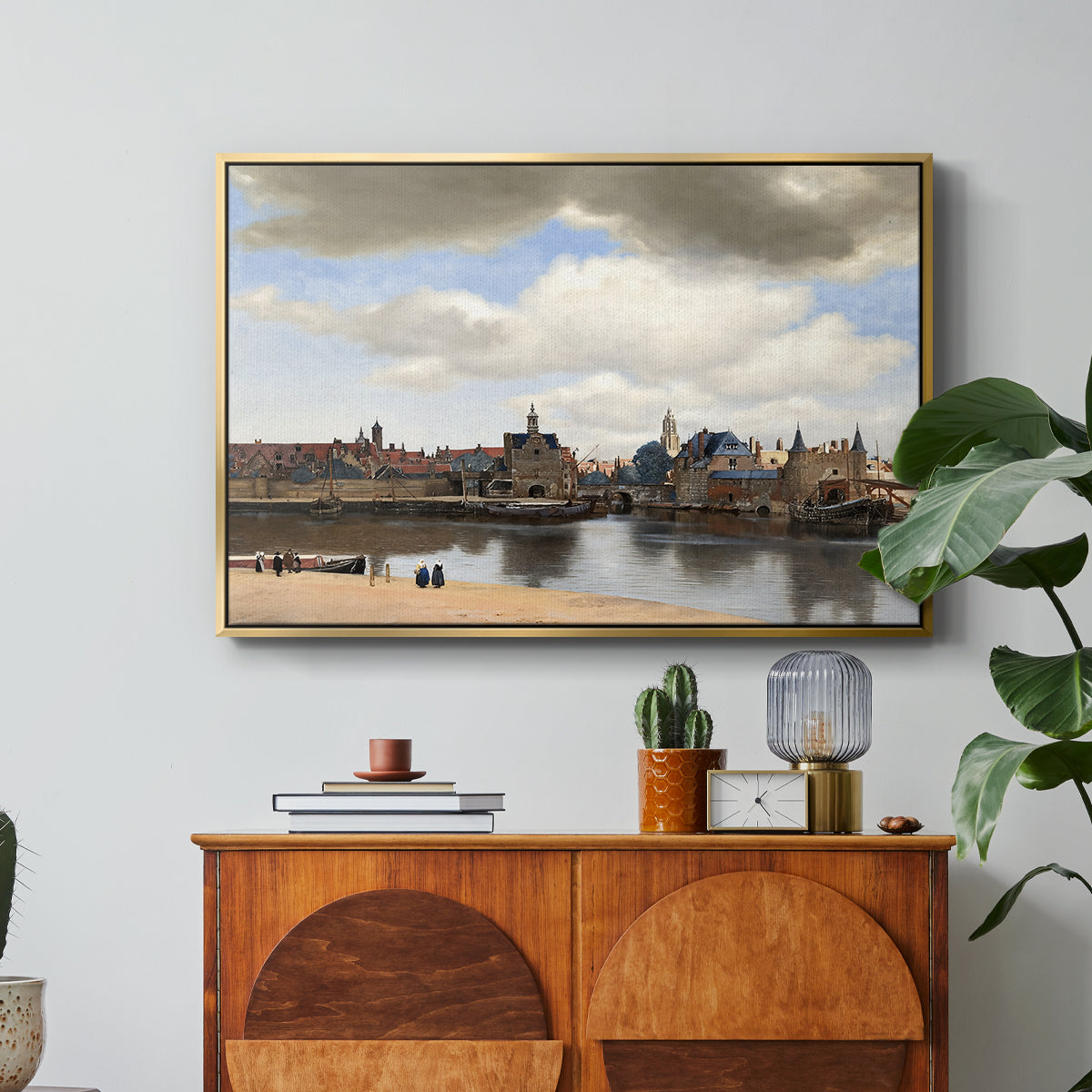 View of Delft, c. 1660-1661 - Floater Framed Canvas Print