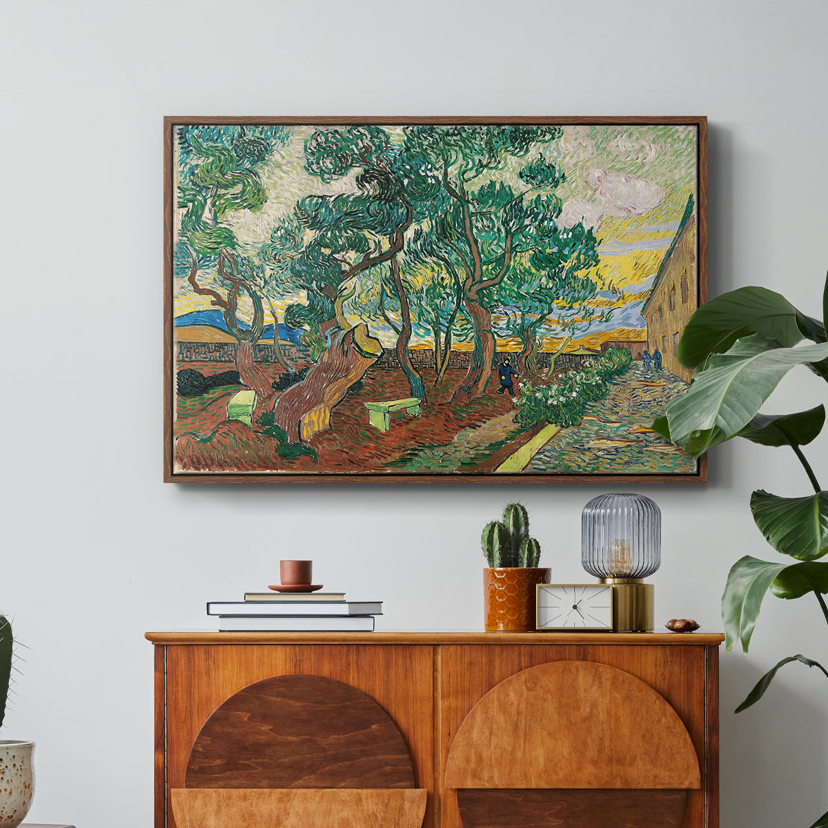 The Garden of Saint-Paul Hospital, 1889 - Floater Framed Canvas Print