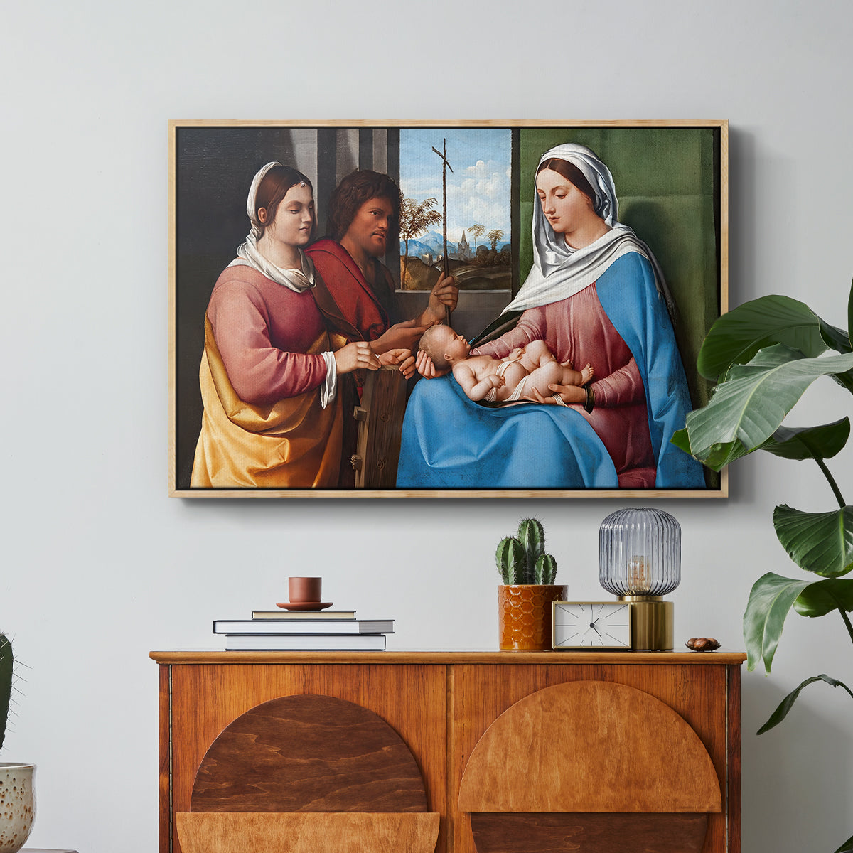 Sacred Conversation, c. 1505 - Floater Framed Canvas Print