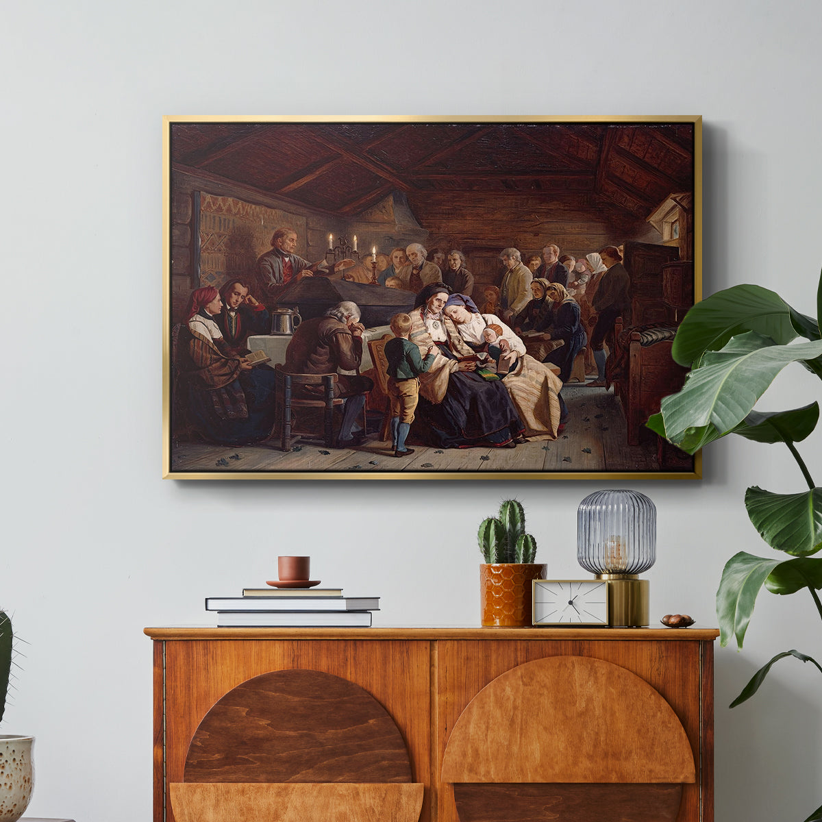Funeral Feast, 1854 - Floater Framed Canvas Print