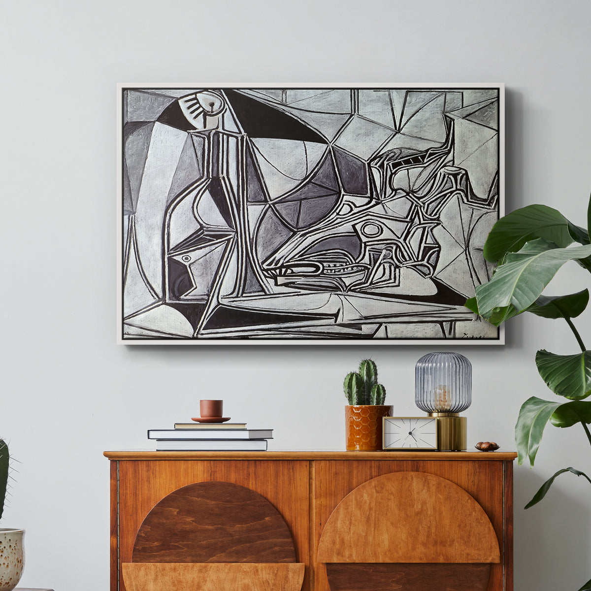 Goat's Skull, Bottle and Candle, 1952 - Floater Framed Canvas Print
