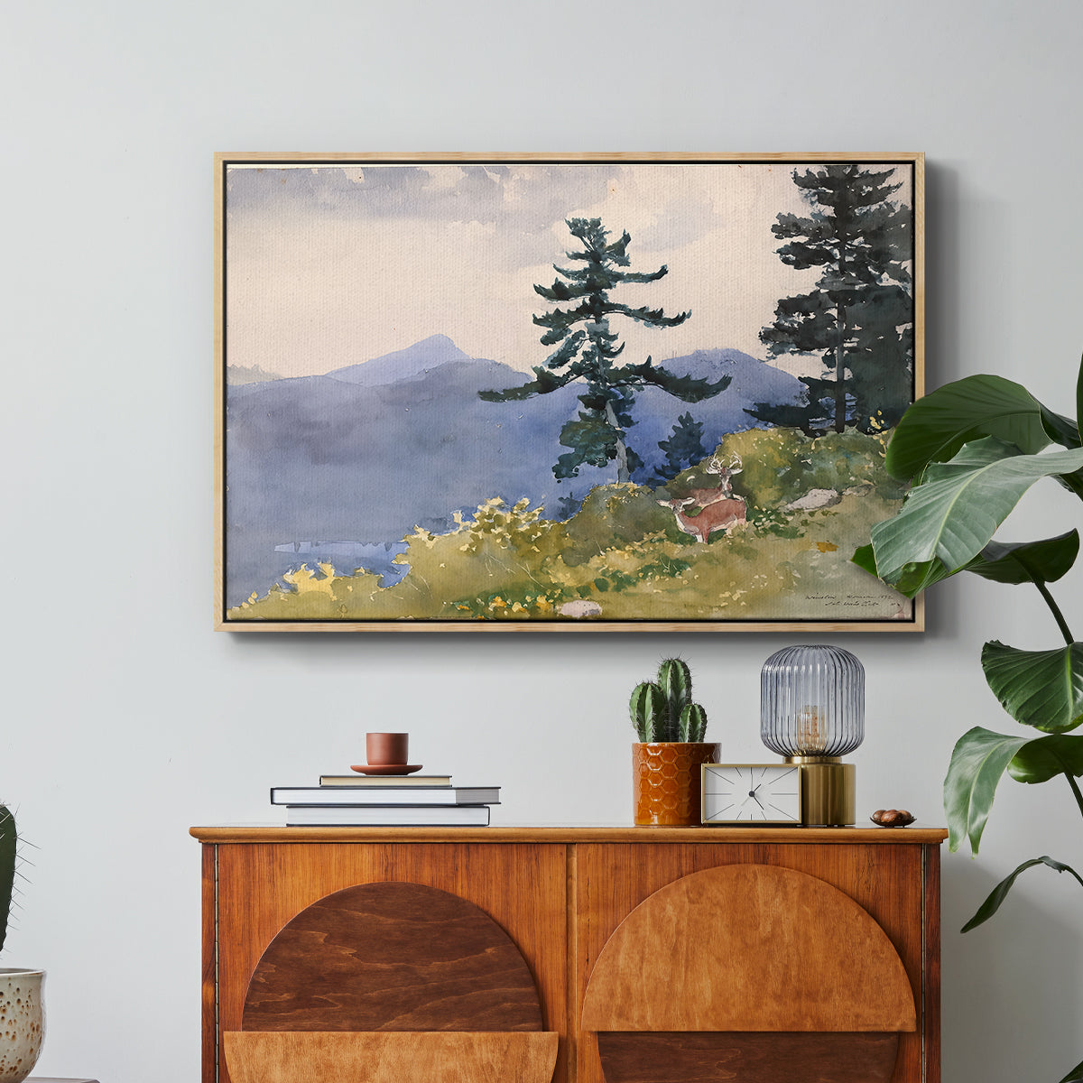 North Woods Club, Adirondacks, 1892 - Floater Framed Canvas Print