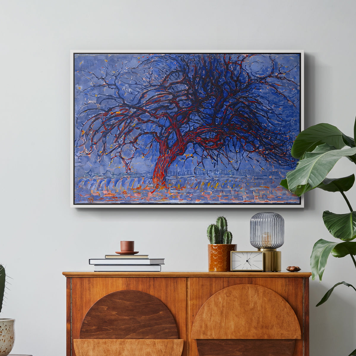 The Red Tree, 1909 - Floater Framed Canvas Print