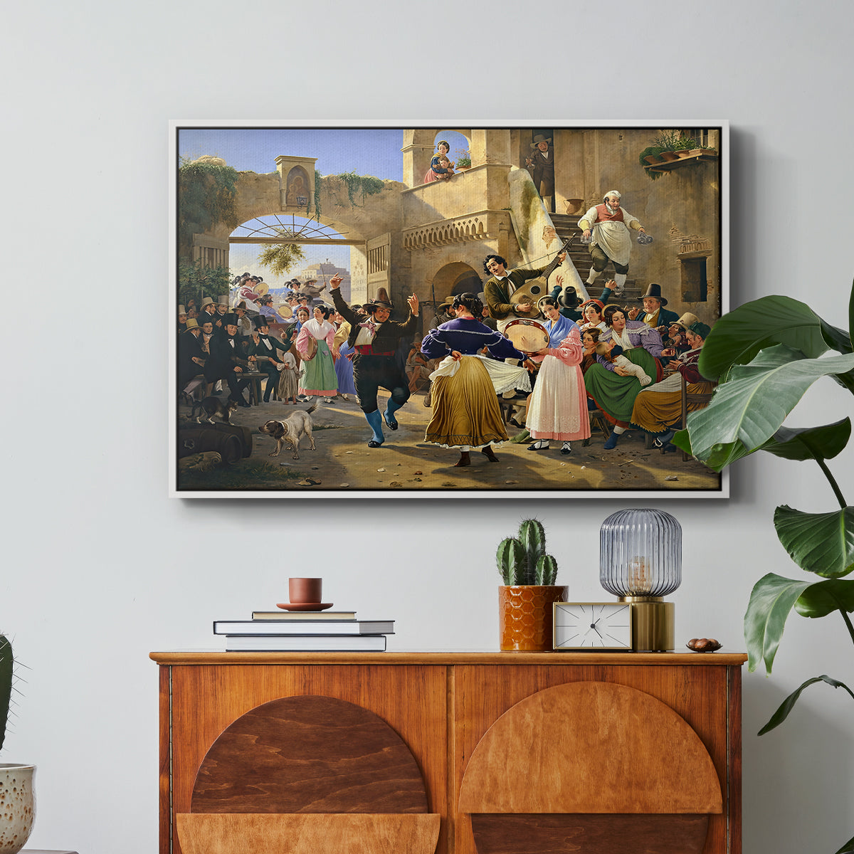 Romans Gathered for Merriment at an Osteria, 1839 - Floater Framed Canvas Print