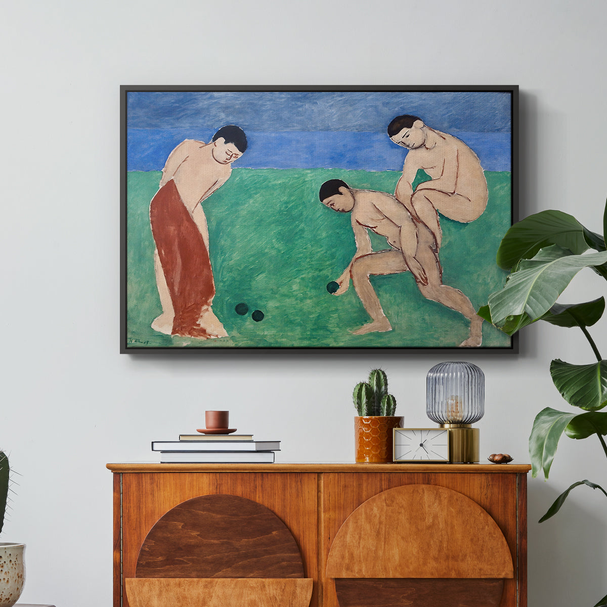 Game of Bowls, 1908 - Floater Framed Canvas Print