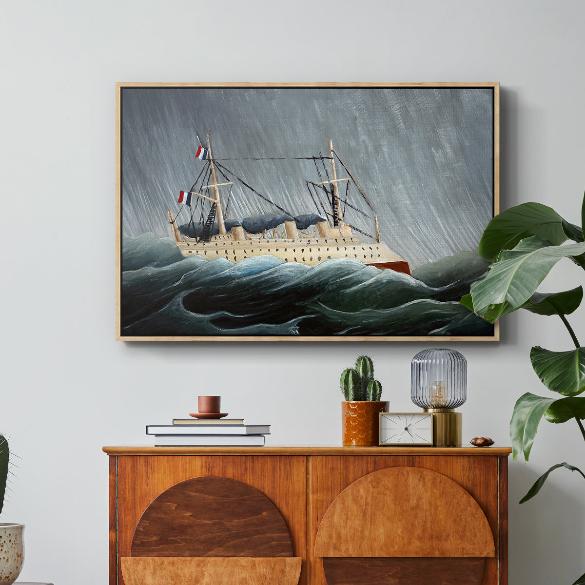 A Ship in the Storm, c. 1899 - Floater Framed Canvas Print