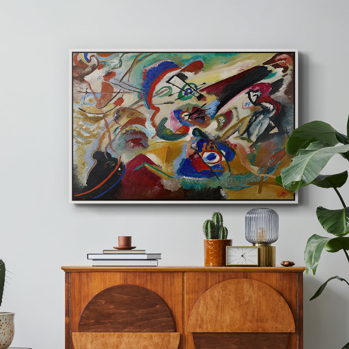 Fragment 2 for Composition VII, 1913 - Floater Framed Canvas Print