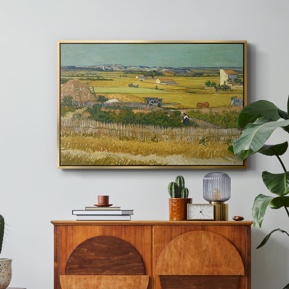 The Harvest, 1888 - Floater Framed Canvas Print