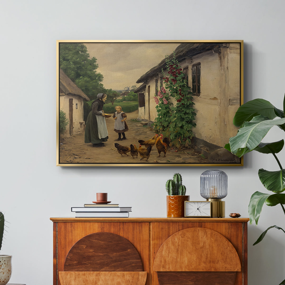 Visit to Grandmother, 1914 - Floater Framed Canvas Print