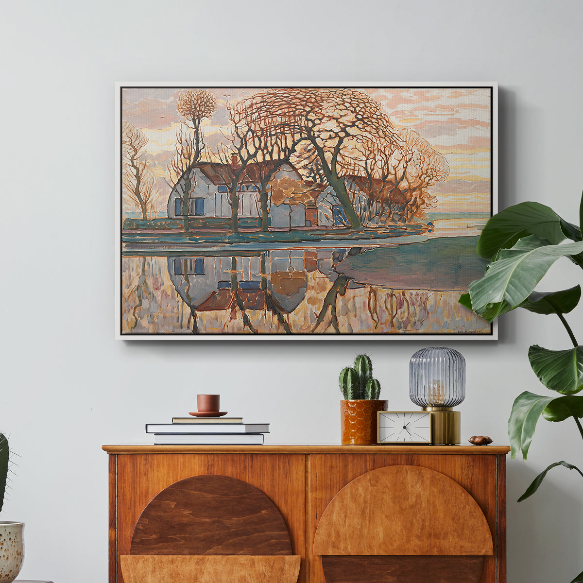 Farm near Duivendrecht, c. 1916 - Floater Framed Canvas Print