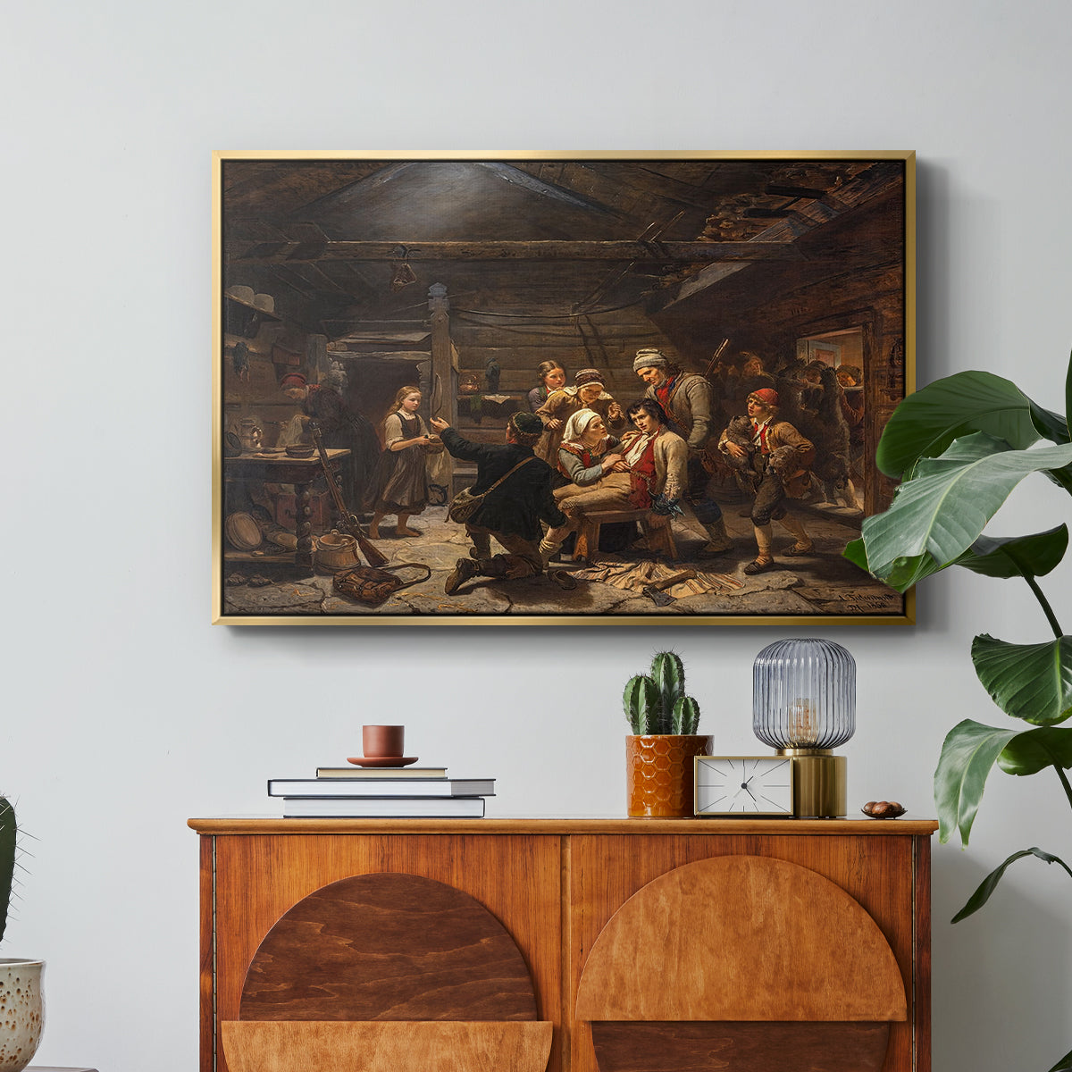 The Return of the Bear Hunter, 1856 - Floater Framed Canvas Print