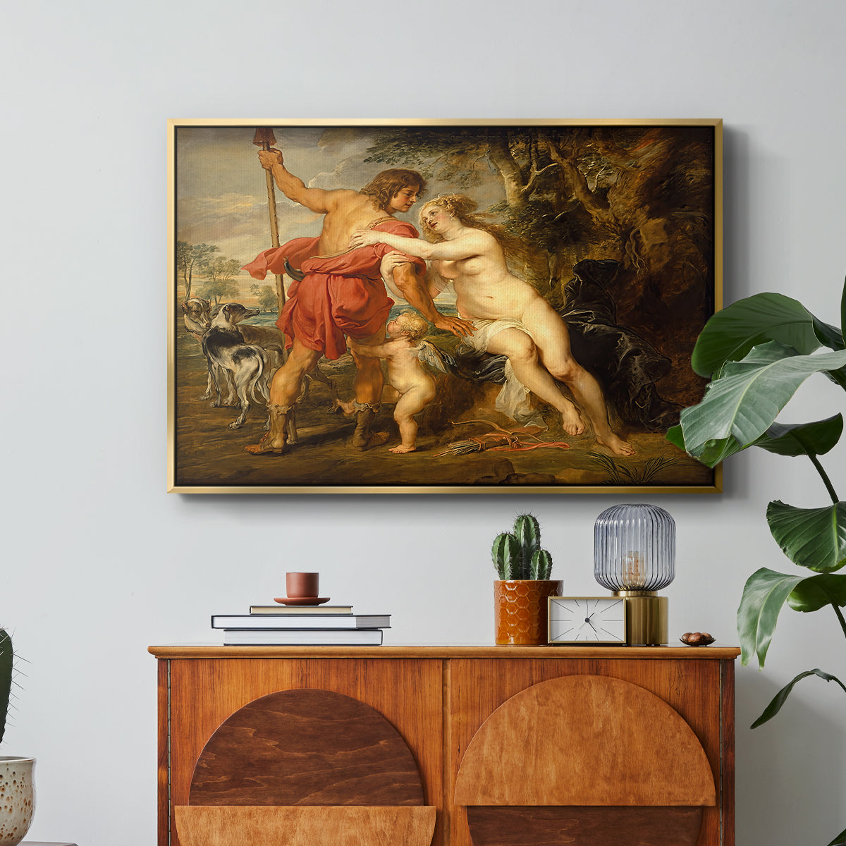 Venus and Adonis, c. 1635 - Floater Framed Canvas Print