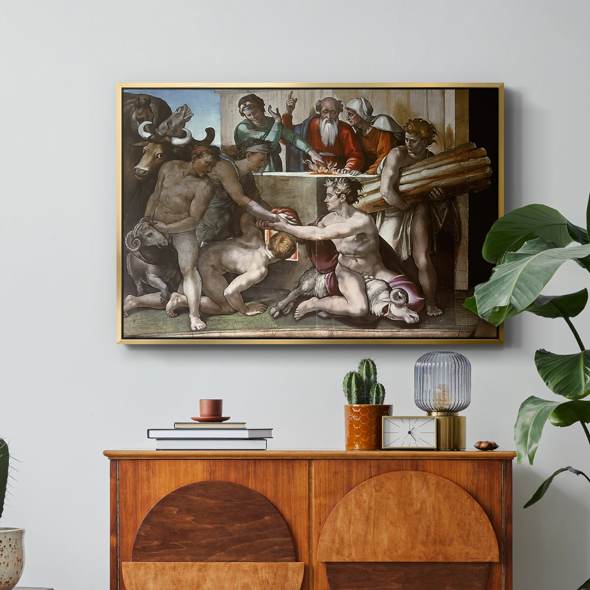 The Sacrifice of Noah (Sistine Chapel), 1509 - Floater Framed Canvas Print