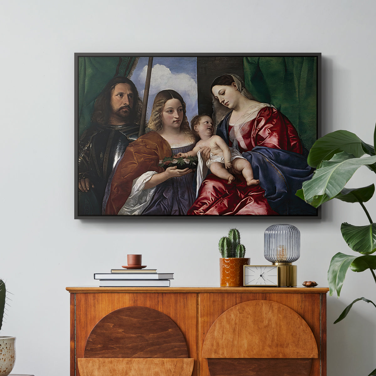 Madonna and Child with Saints Dorothy and George, c. 1516 - Floater Framed Canvas Print