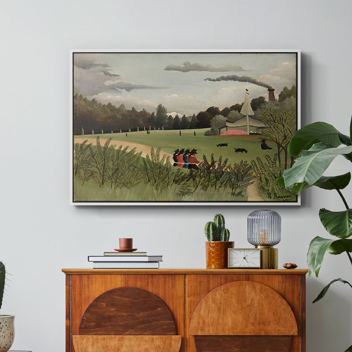 The Chair Factory at Alfortville, 1897 - Floater Framed Canvas Print
