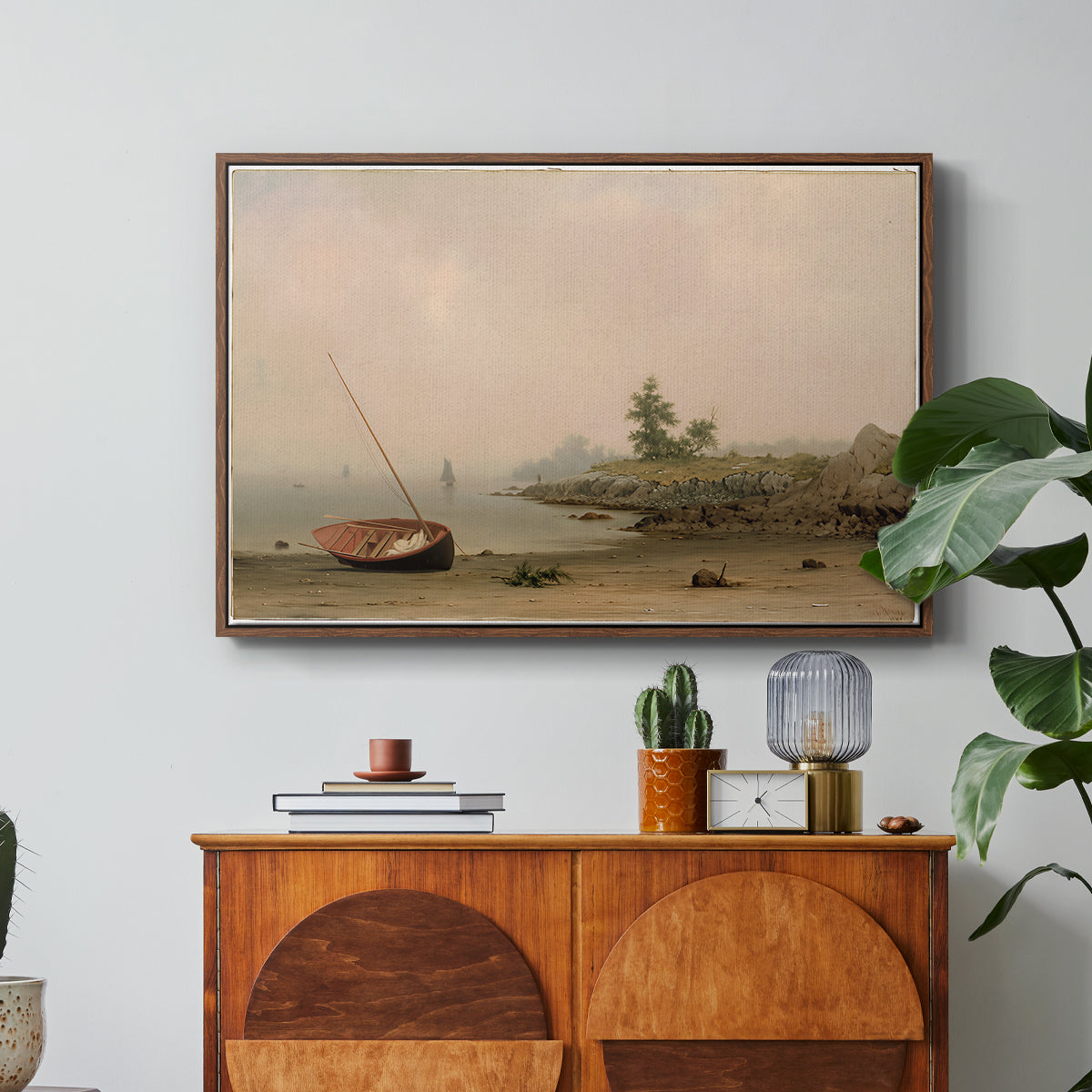 The Stranded Boat, 1863 - Floater Framed Canvas Print