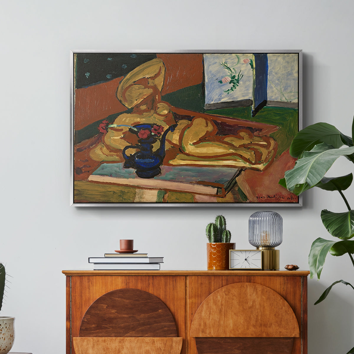 Sculpture and Persian Vase (The Bronze Figure), 1908 - Floater Framed Canvas Print