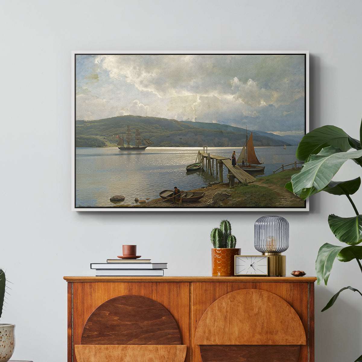 The Jetty at Feste near Moss, 1898 - Floater Framed Canvas Print