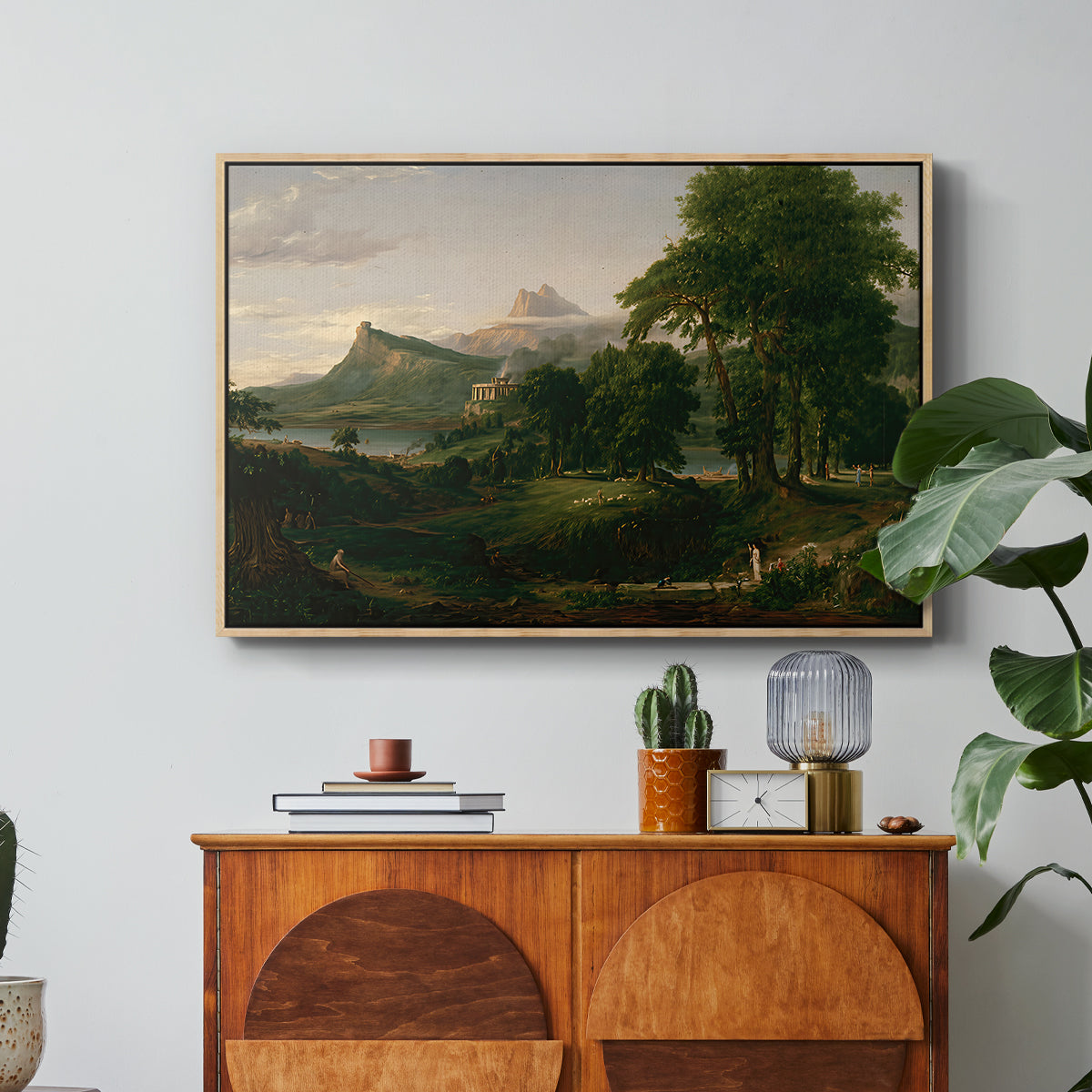 The Course of Empire: The Arcadian or Pastoral State, 1834 - Floater Framed Canvas Print