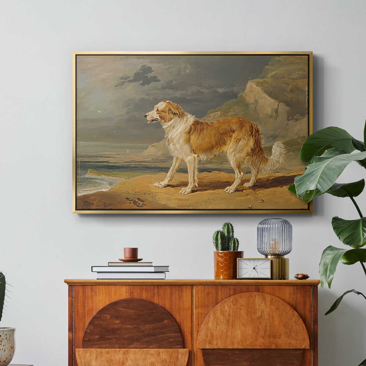 Rough-Coated Collie, 1809 - Floater Framed Canvas Print