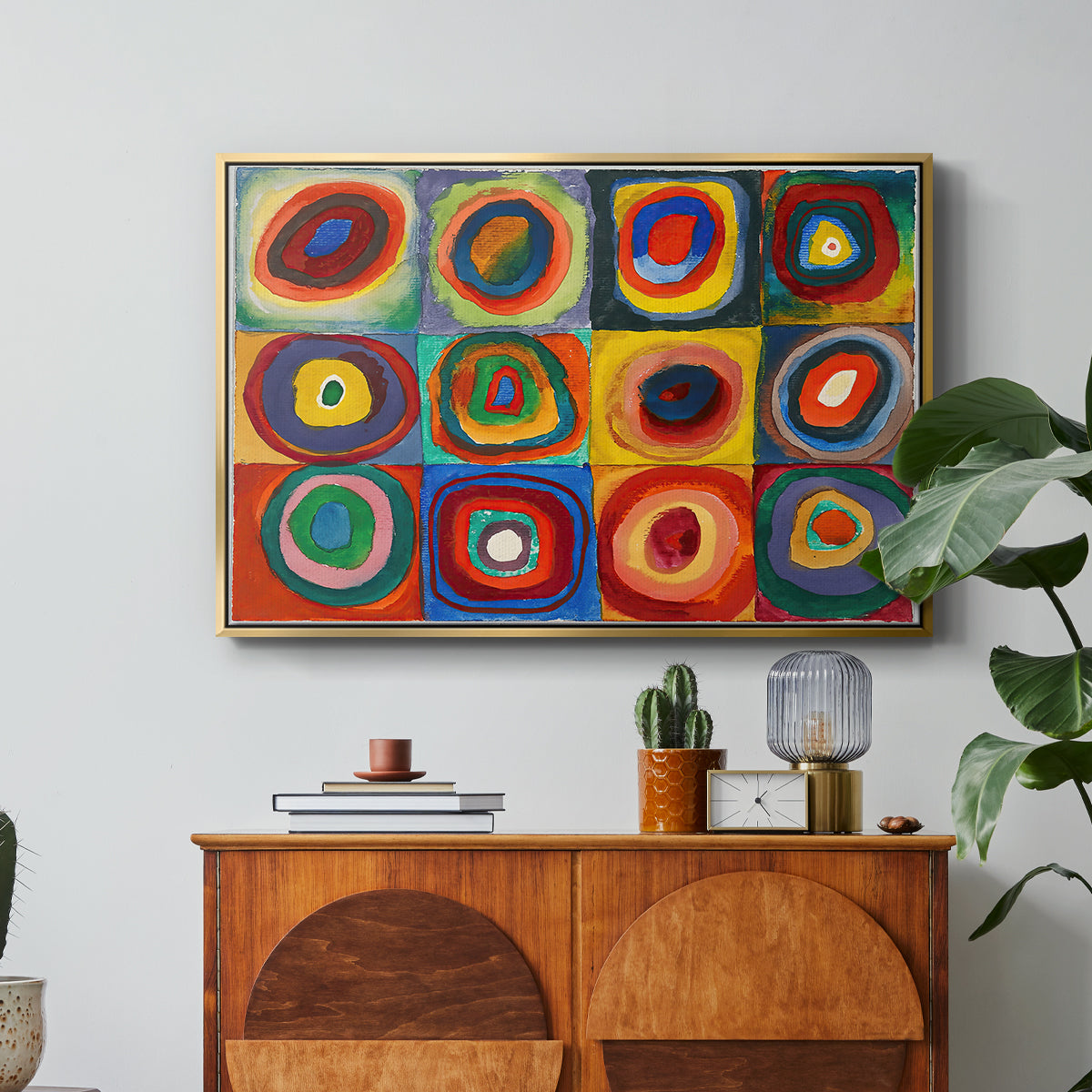Color Study: Squares with Concentric Circles, 1913 - Floater Framed Canvas Print
