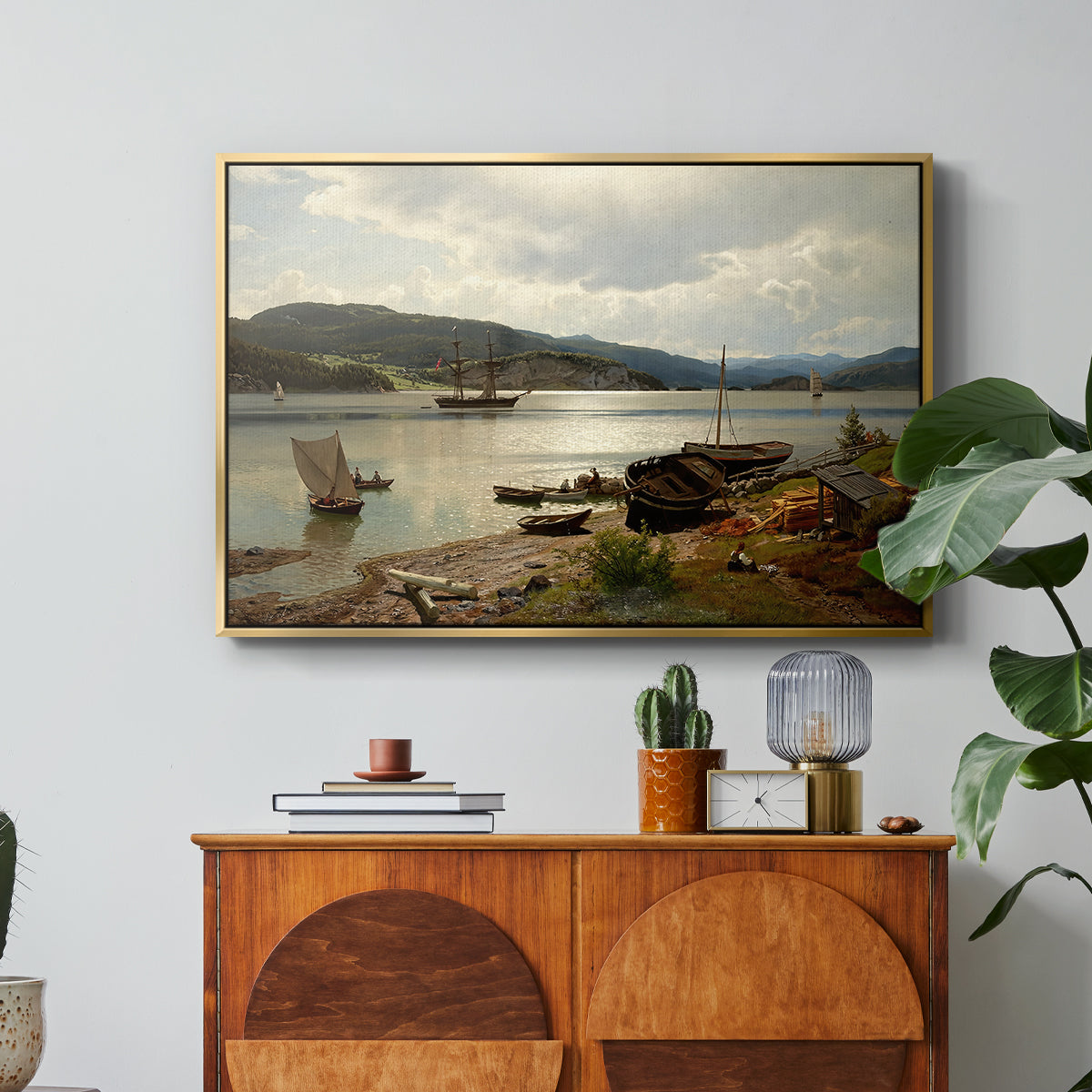 By the Water, 1876 - Floater Framed Canvas Print