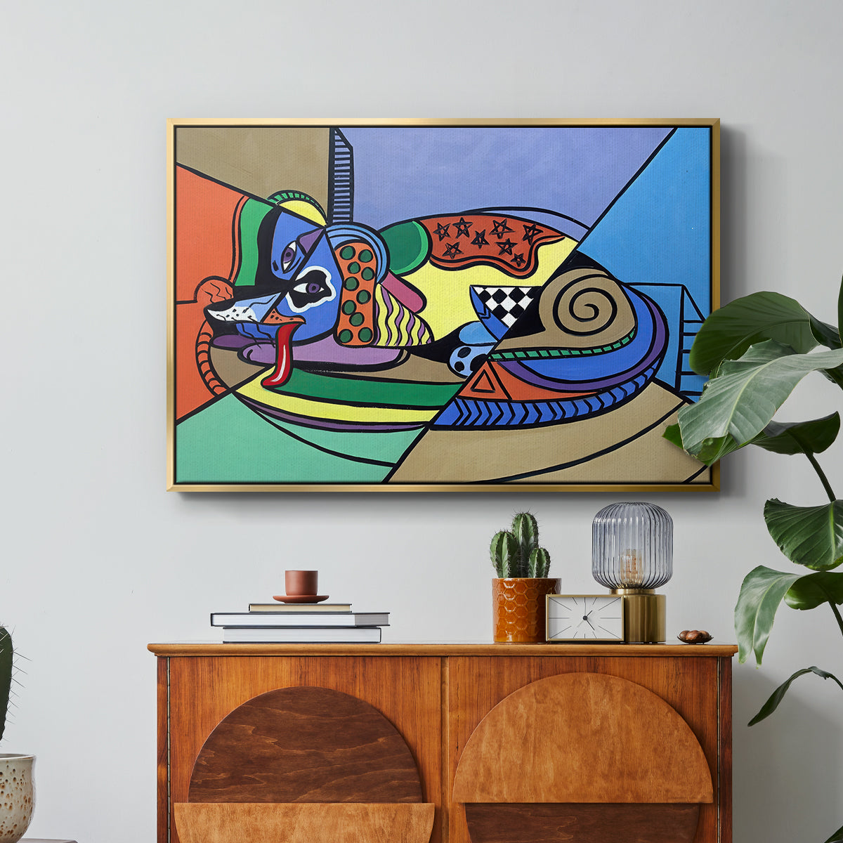 A Dog Named Picasso - Floater Framed Canvas Print