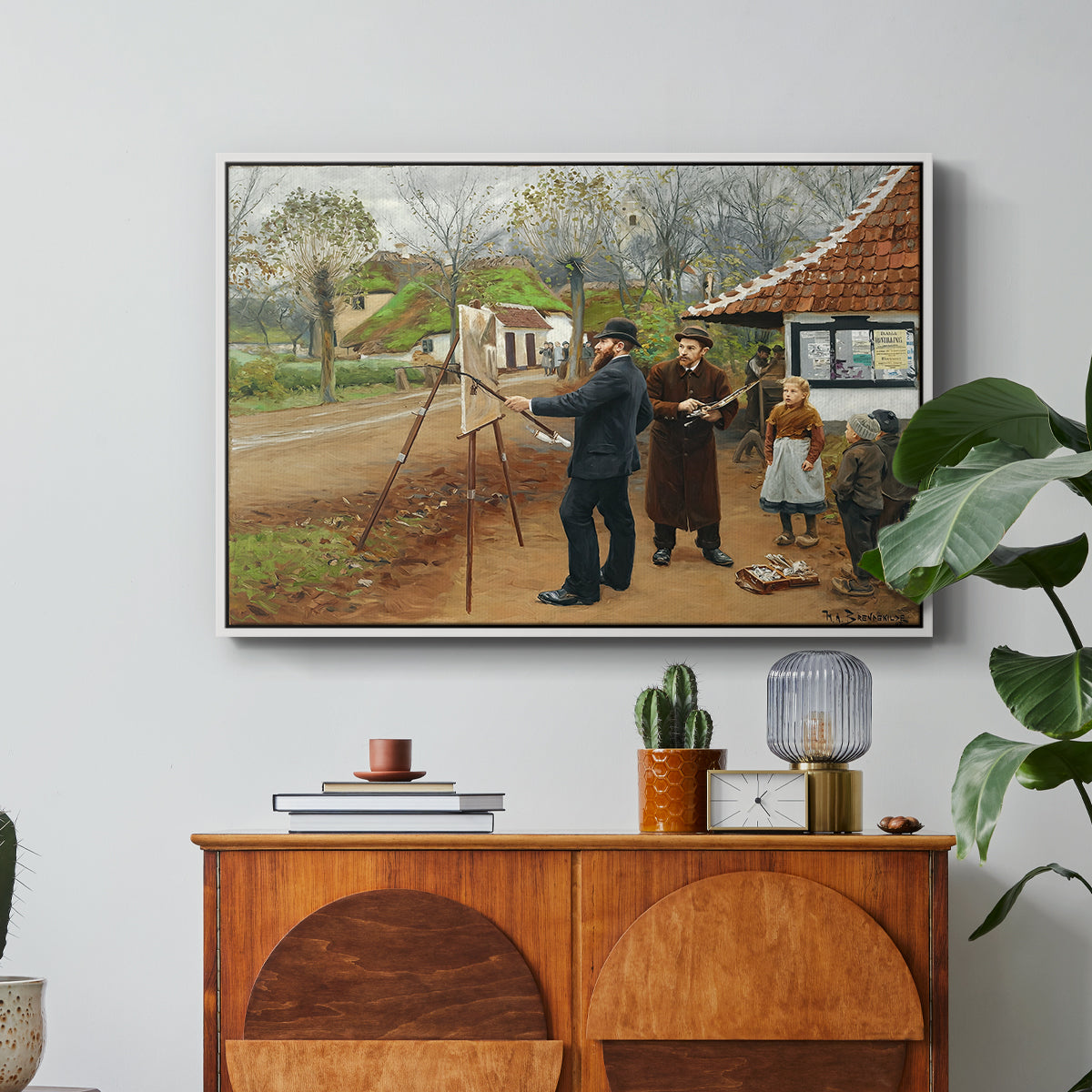 L. A. Ring Painting near Aasum Smithy, 1893 - Floater Framed Canvas Print