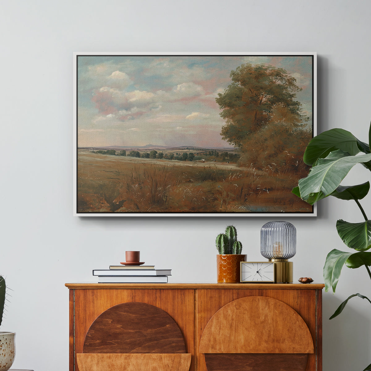 Landscape at Hampstead, with Harrow in the Distance, c. 1849-1855 - Floater Framed Canvas Print