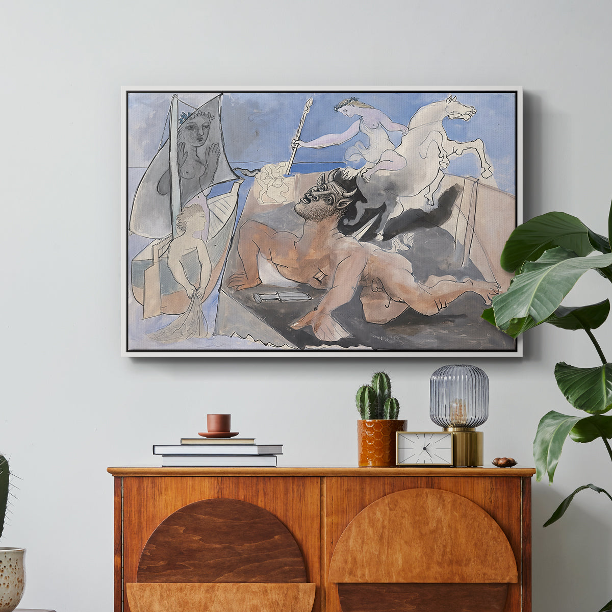 Composition with Minotaur, 1936 - Floater Framed Canvas Print