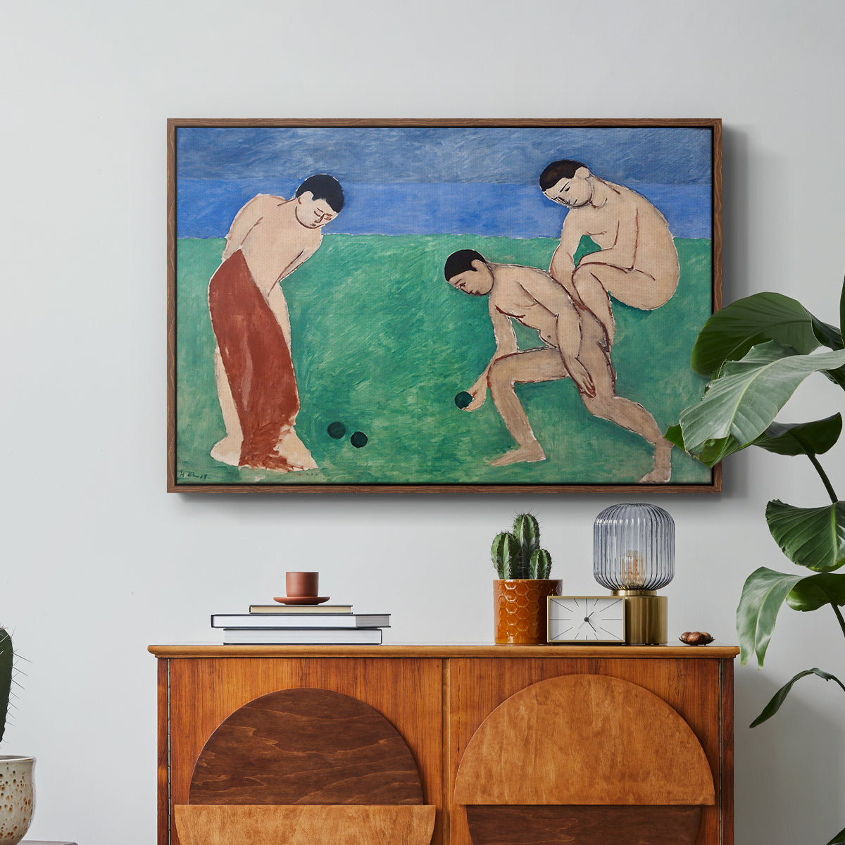 Game of Bowls, 1908 - Floater Framed Canvas Print