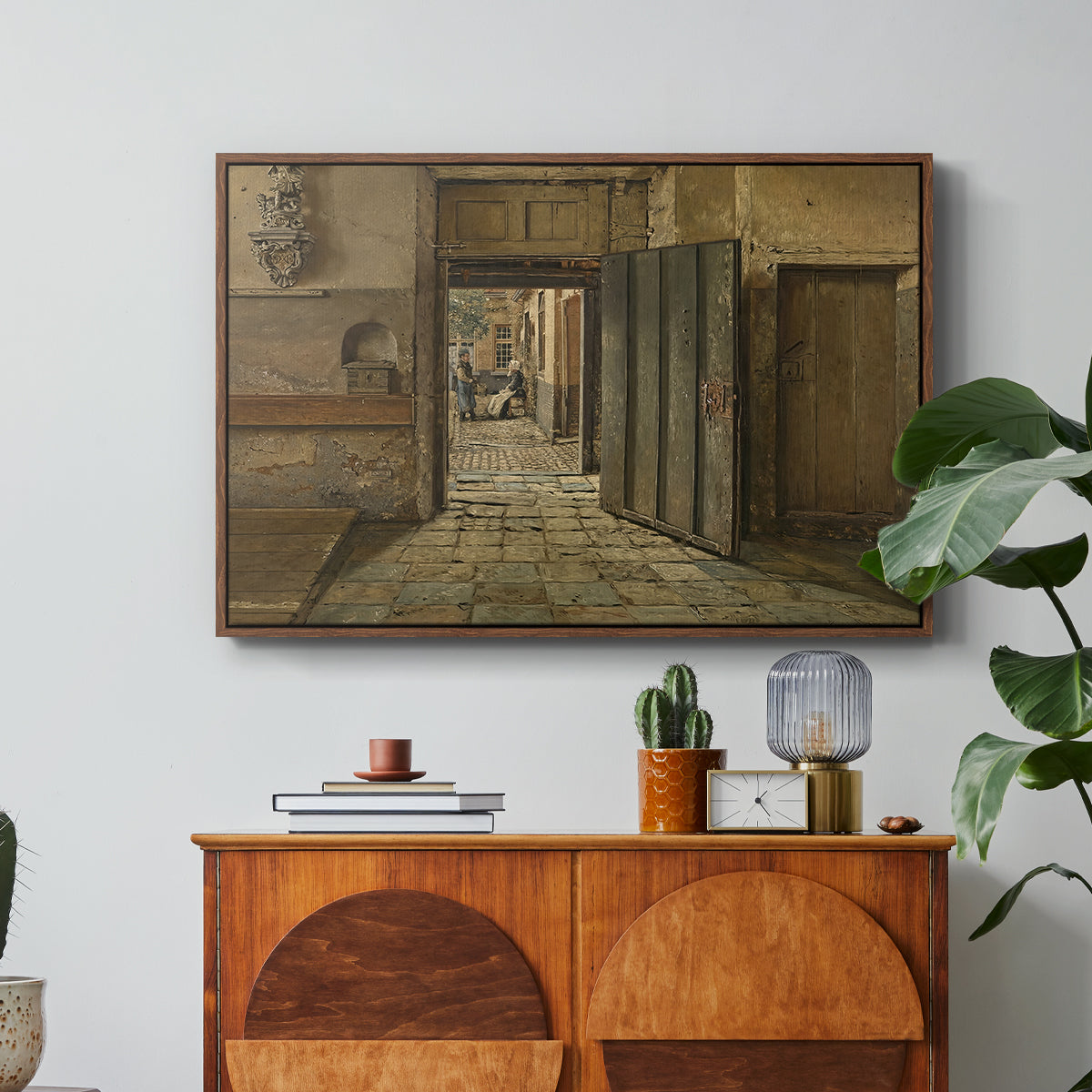 The Conversation, 1884 - Floater Framed Canvas Print