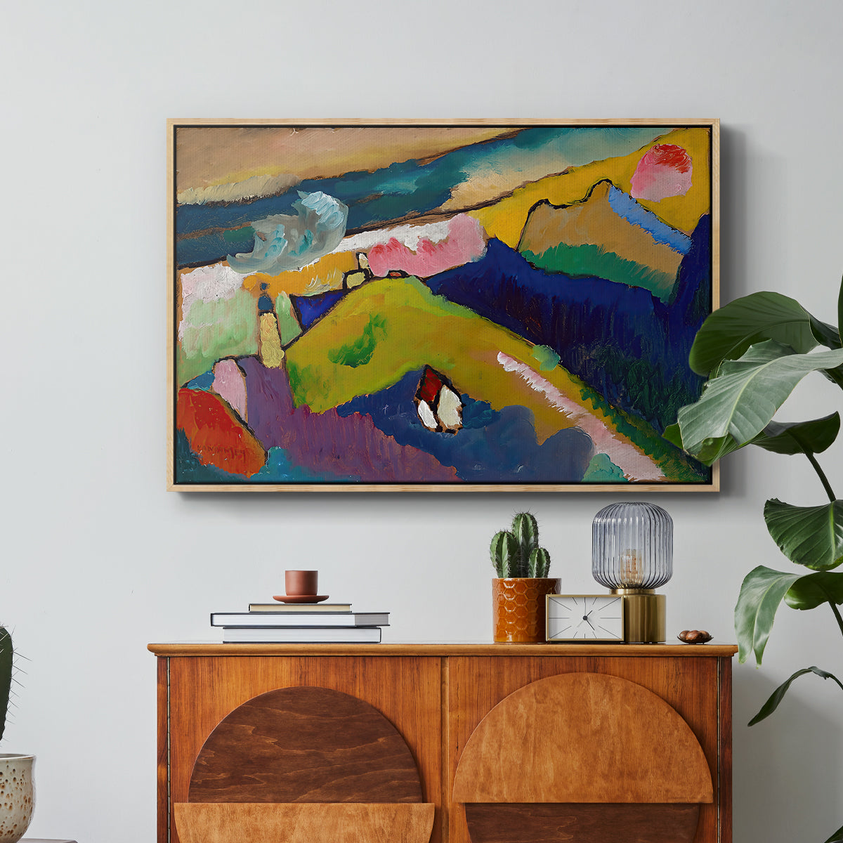 Murnau Mountain Landscape with Church, 1910 - Floater Framed Canvas Print