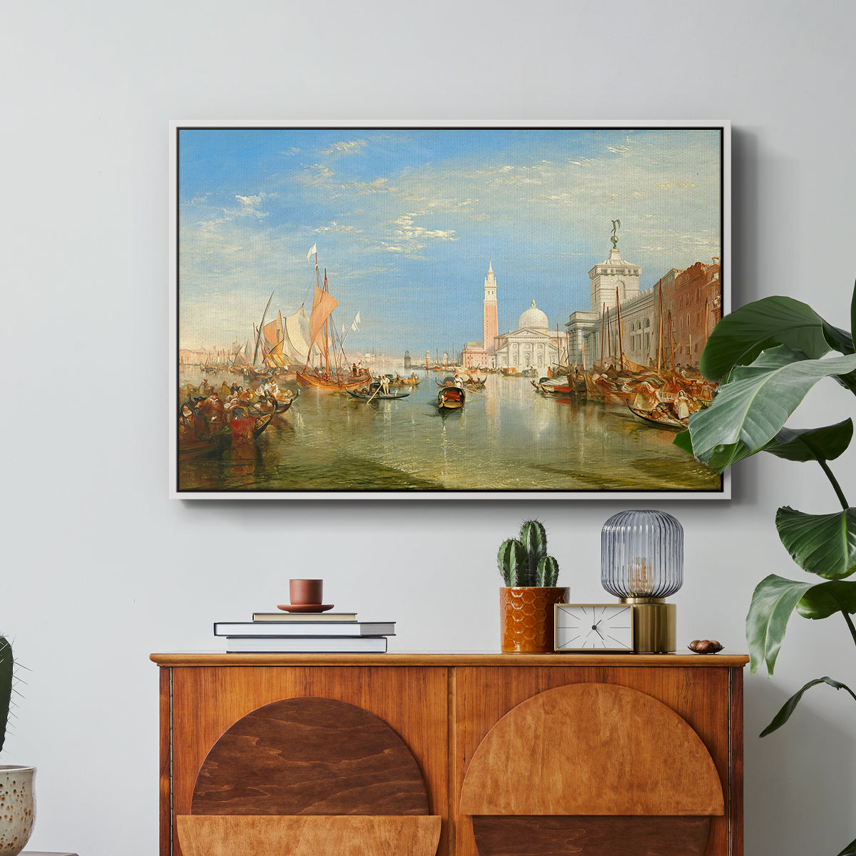 Venice: The Dogana and San Giorgio Maggiore, 1834 - Floater Framed Canvas Print