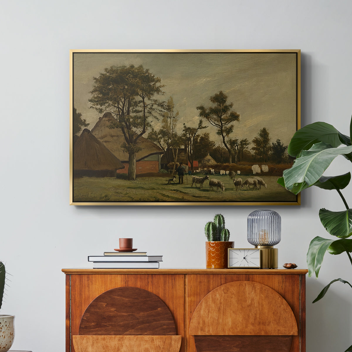 Farmhouse, c. 1865-1875 - Floater Framed Canvas Print
