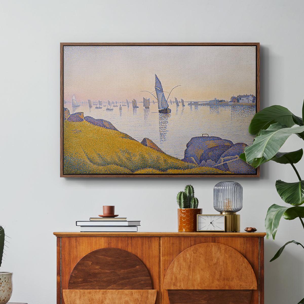 Evening Calm, Concarneau, Opus 220, 1891 - Floater Framed Canvas Print
