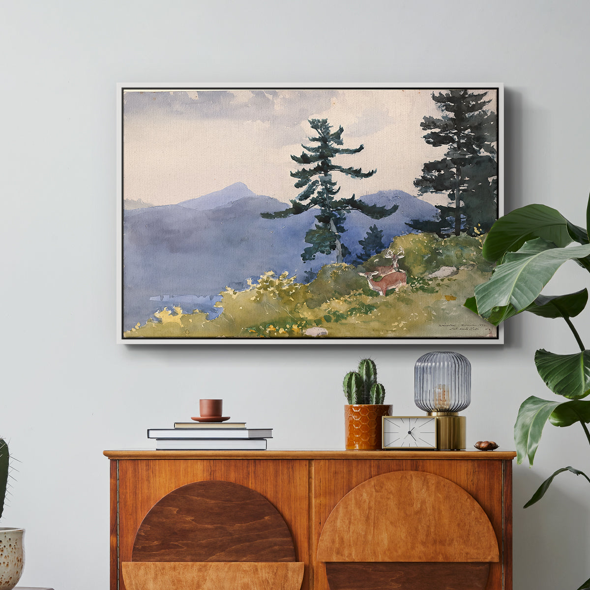 North Woods Club, Adirondacks, 1892 - Floater Framed Canvas Print