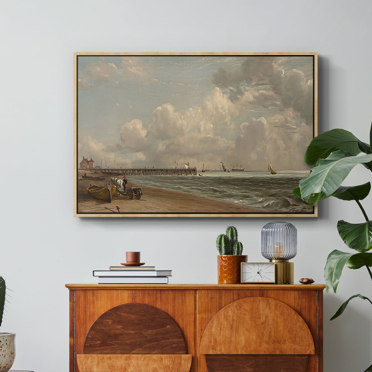 Yarmouth Jetty, 1822 - Floater Framed Canvas Print