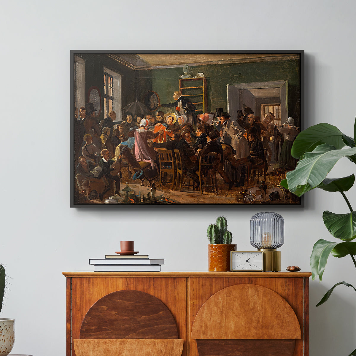 An Auction Scene, 1835 - Floater Framed Canvas Print